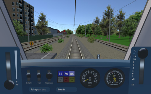 educational train driving simulator for Deutsche Bahn